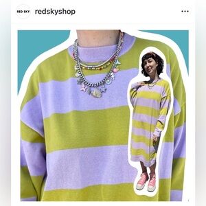 Red Sky Cotton Sweater dress